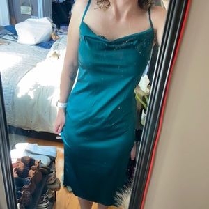Beautiful emerald green slip dress spaghetti strap tank